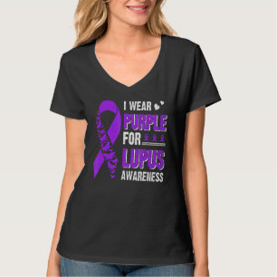 I Bära Lila for Lupus Awareness Butterfly Ribbon T Shirt