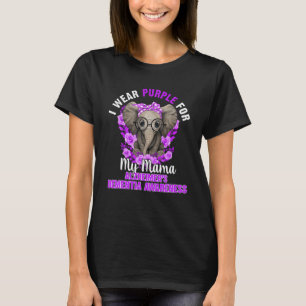 I Bära Lila for Mamma Dementia Awareness Elephant T Shirt