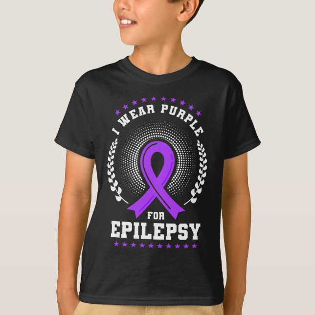 I Bära Lila för medvetenhet om epilepsi 2 T Shirt (Framsida)