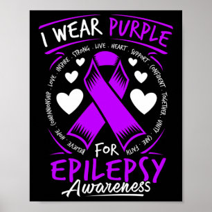 I Bära Lila för medvetenhet om epilepsi T Poster
