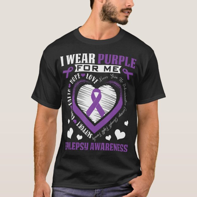 I Bära Lila för mig Medvetenhet om epilepsi Månads T Shirt (Framsida)