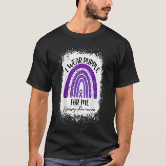 I Bära Lila för mig Medvetenhet om Rainbow Epileps T Shirt