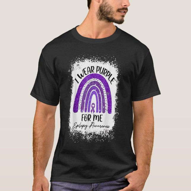 I Bära Lila för mig Medvetenhet om Rainbow Epileps T Shirt (Framsida)