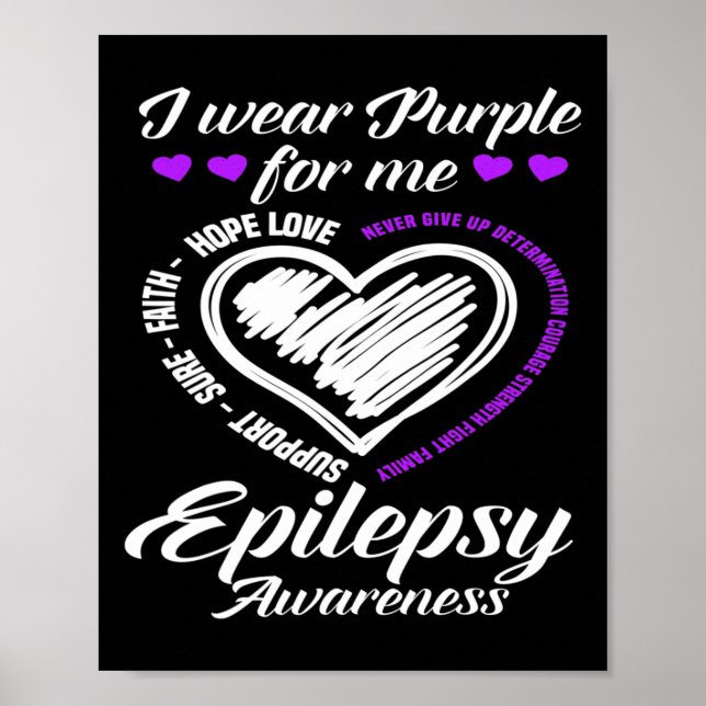 I Bära Lila för mig Warrior Fighter Epilepsy Awar Poster (Framsidan)