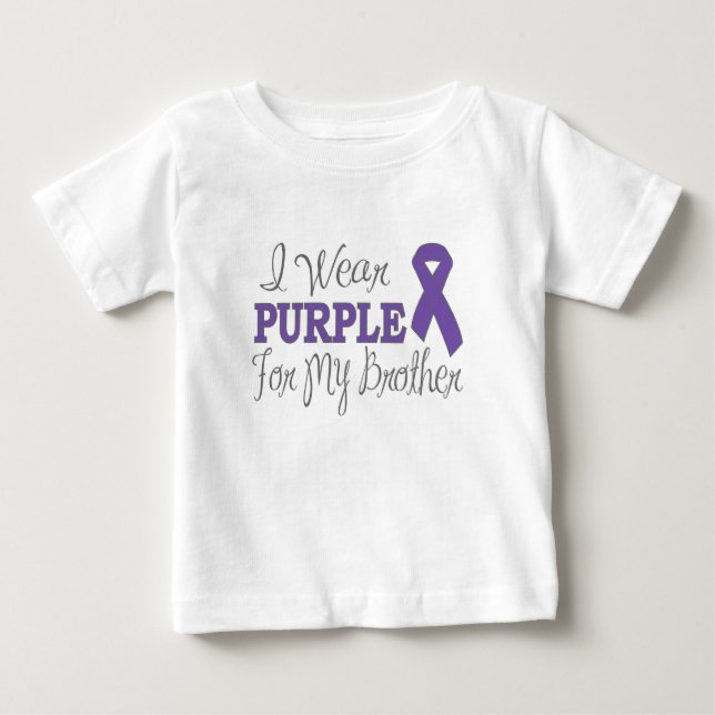 I Bära Lila för min bror (Lila Ribbon) Tee Shirt (Framsida)