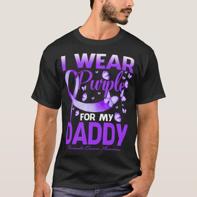 I Bära Lila för min DADDY Pankreascancer T Shirt (Framsida)