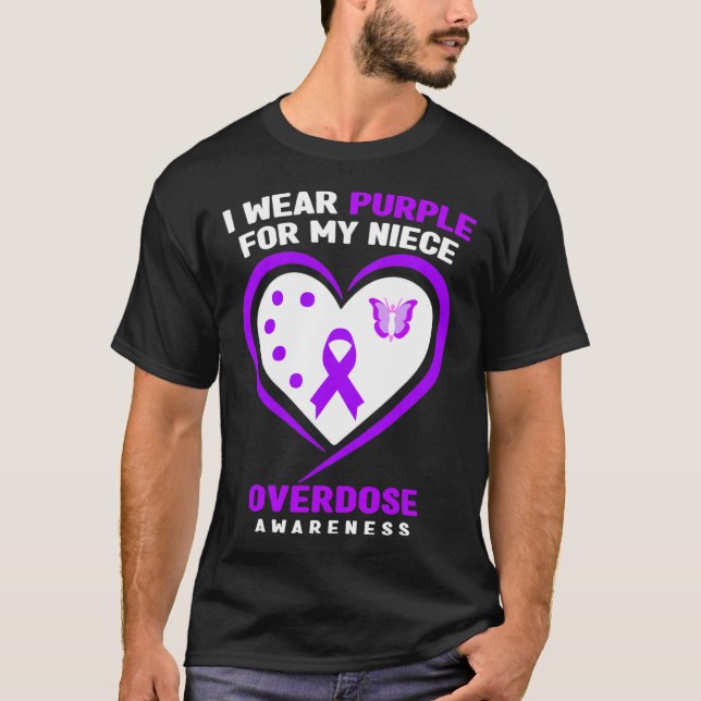 I Bära Lila för min dotter Överdosering Medvetenhe T Shirt (Framsida)