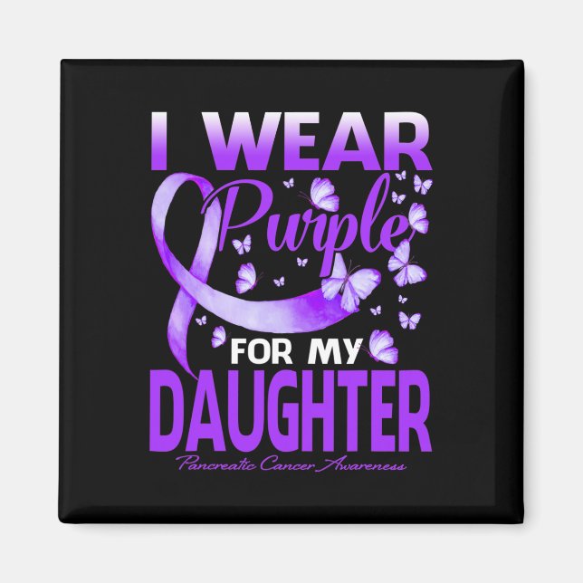 I Bära Lila för min dotter Pankreascancer Aw Magnet (Framsidan)