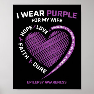I Bära Lila för min fru Epilepsimedvetenhet Husba Poster