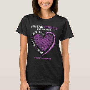 I Bära Lila för min fru Epilepsimedvetenhet Husba T Shirt