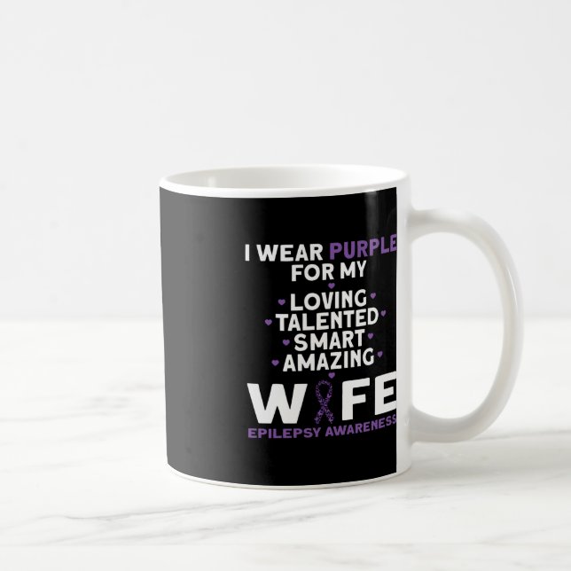 I Bära Lila för min fru Epilepsimedvetenhet Kaffemugg (Höger)