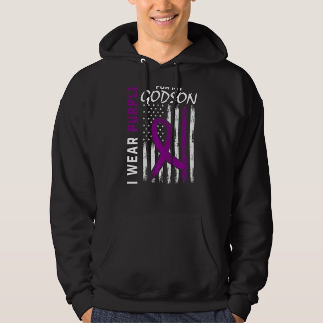 I Bära Lila för min Godson Epilepsy Awareness Ame Hoodie (Framsida)