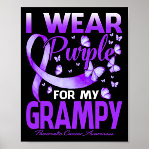 I Bära Lila för min Grampi Pankreascancer Awar Poster