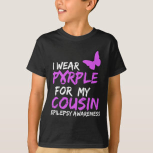 I Bära Lila för min kusin Butterfly Epilepsy Awa T Shirt