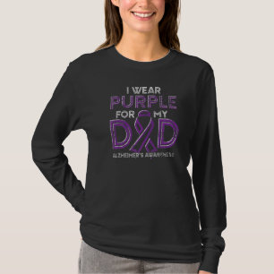 I Bära Lila för min Lila vid Pappa Ribbon Alzheime T Shirt