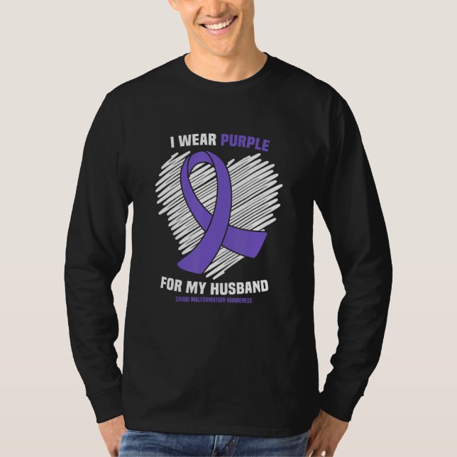 I Bära Lila för min Make Chiari-missbildning A T Shirt (Framsida)