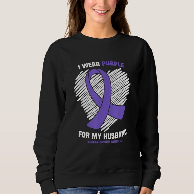 I Bära Lila för min Make Chiari-missbildning A T Shirt (Framsida)