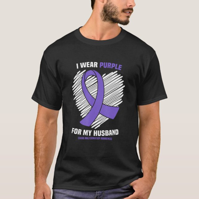 I Bära Lila för min Make Chiari-missbildning A T Shirt (Framsida)