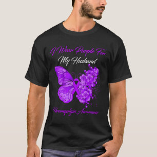 I Bära Lila för min Make Fibromyalgia Warrior T Shirt
