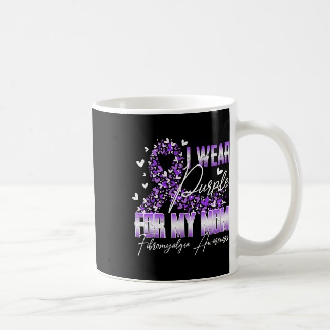 I Bära Lila för min Mamma Fibromyalgia Awareness R Kaffemugg (Höger)