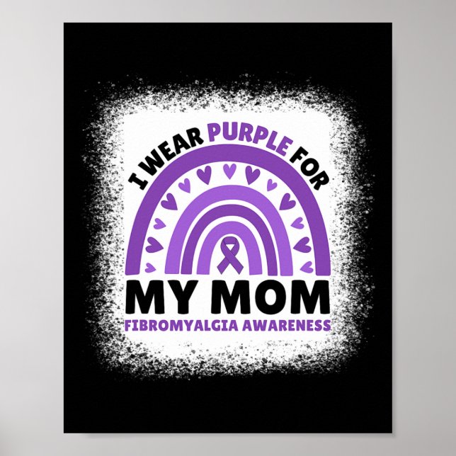 I Bära Lila för min Mamma Fibromyalgia Awareness R Poster (Framsidan)