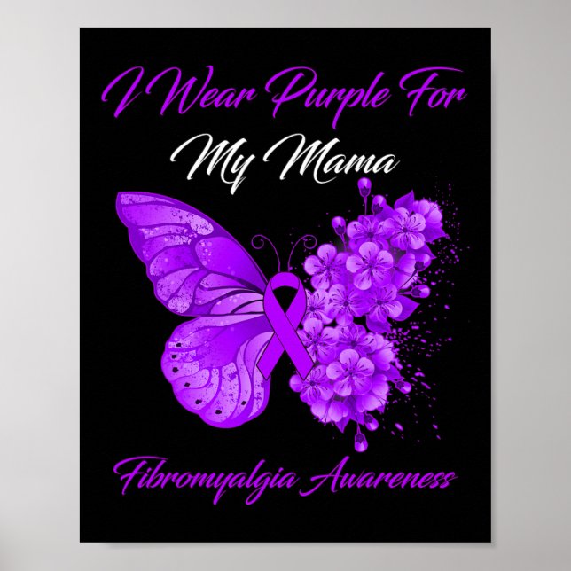 I Bära Lila för min Mamma Fibromyalgia Warrior Poster (Framsidan)