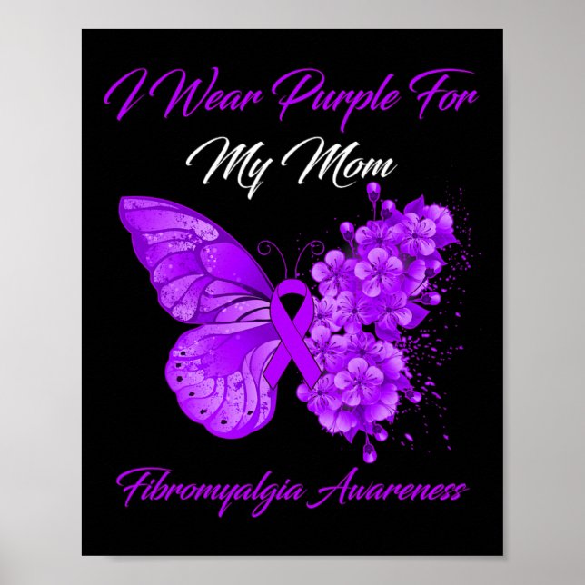 I Bära Lila för min Mamma Fibromyalgia Warrior Poster (Framsidan)