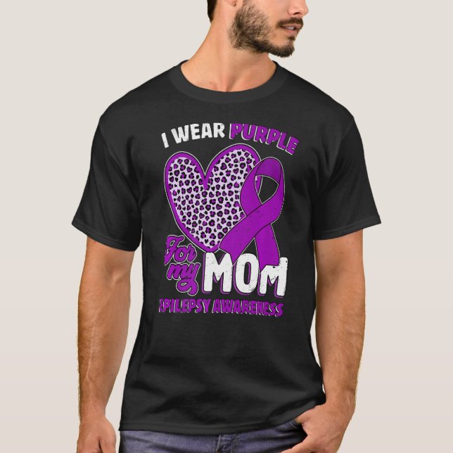 I Bära Lila för min Mamma-medvetenhet om epilepsi T Shirt (Framsida)