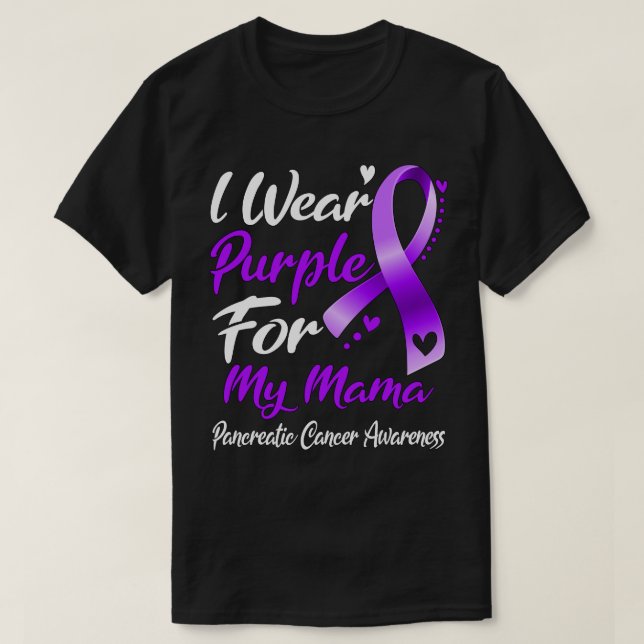 I Bära Lila för min Mamma Pankreascancer Awaren T Shirt (Design framsida)