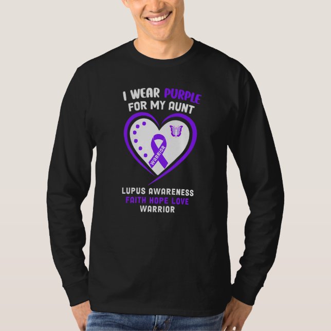 I Bära Lila för min medvetenhet om Moster Lupus T Shirt (Framsida)