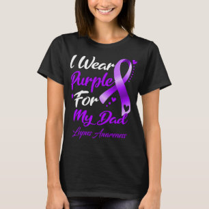 I Bära Lila för min medvetenhet om Pappa Lupus T Shirt