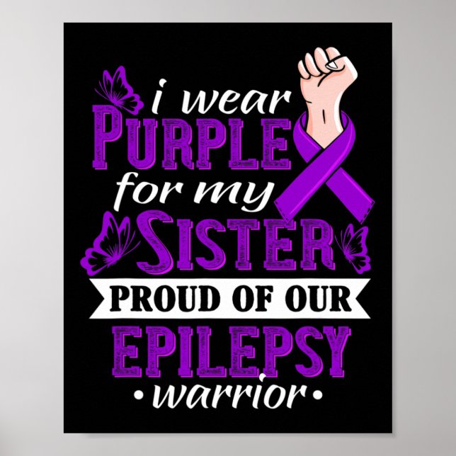 I Bära Lila för min Medvetna syster Epilepsy Warri Poster (Framsidan)