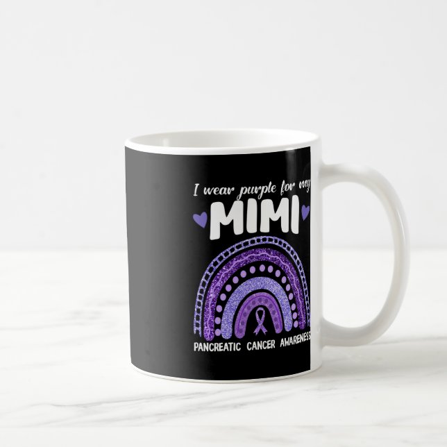 I Bära Lila för min Mimi- pankreascancer Rainbo Kaffemugg (Höger)