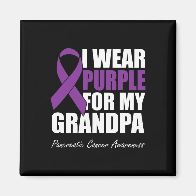 I Bära Lila för min morfar- pankreascancer Awa Magnet (Framsidan)