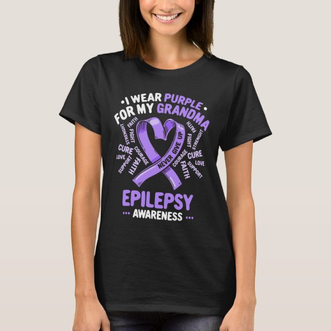 I Bära Lila för min mormaepilepsimedvetenhet T Shirt (Framsida)