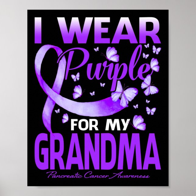 I Bära Lila för min mormor- pankreascancer Awa Poster (Framsidan)