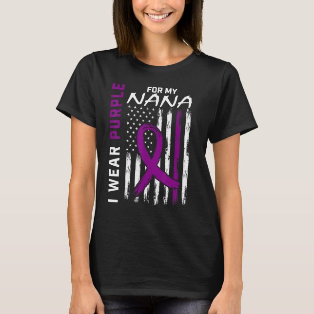 I Bära Lila för min Nana Epilepsy Awareness Ameri T Shirt (Framsida)