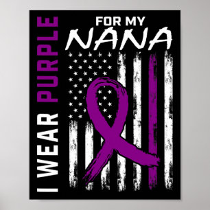 I Bära Lila för min Nana Pankreascancer Awaren Poster