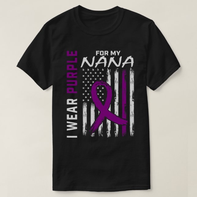 I Bära Lila för min Nana Pankreascancer Awaren T Shirt (Design framsida)