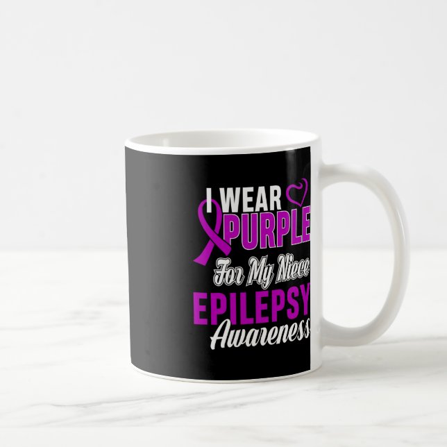 I Bära Lila för min niece Epilepsy Awareness 1 Kaffemugg (Höger)