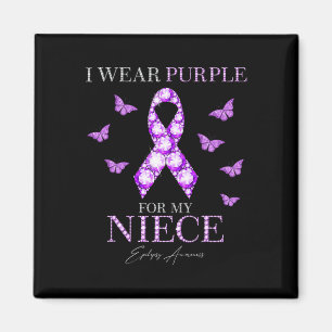 I Bära Lila för min niece Epilepsy Awareness Mont Magnet