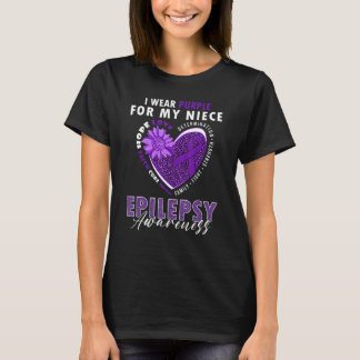 I Bära Lila för min Niece Epilepsy Awareness Supp T Shirt