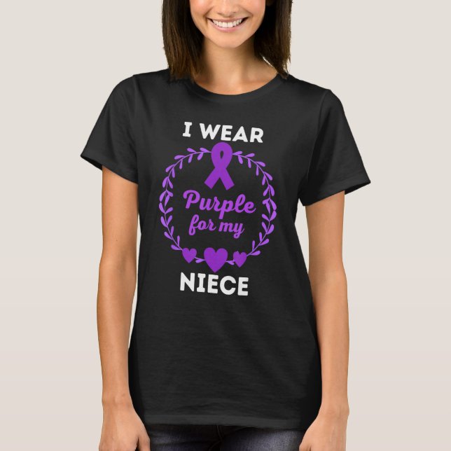 I Bära Lila för min Niece Lupus Awareness Month T Shirt (Framsida)