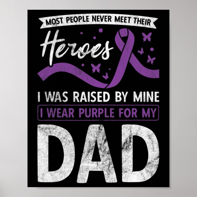 I Bära Lila för min Pappa Heroes pankreascancer Poster (Framsidan)