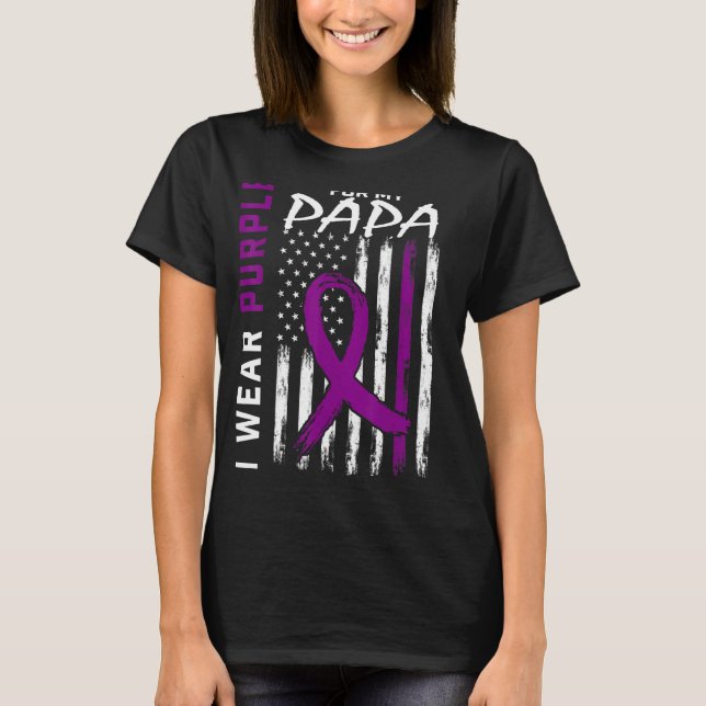 I Bära Lila för min Pappa-medvetenhet om epilepsi  T Shirt (Framsida)