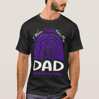 I Bära Lila för min PAPPA pankreascancer regnbåge T Shirt
