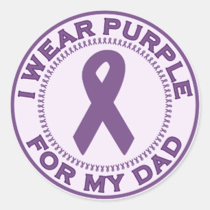 I Bära Lila för min Pappa Runt Klistermärke
