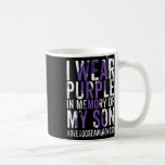 I Bära Lila för min son - överdosering - medvetenh Kaffemugg<br><div class="desc">I Bära Lila för min son - överdosering Medvetenhet Ribbon 1</div>
