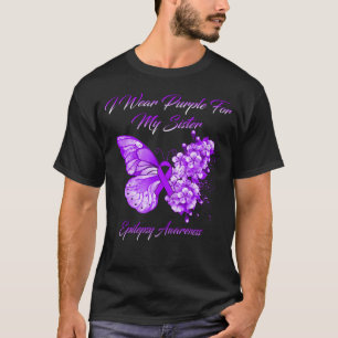 I Bära Lila för min syster Epilepsy Brain Warrior T Shirt
