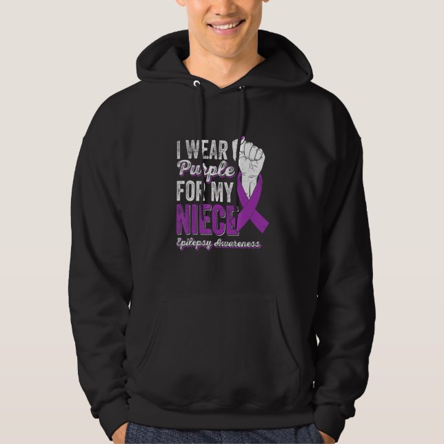 I Bära Lila för min systerson Epilepsy Awarene Hoodie (Framsida)